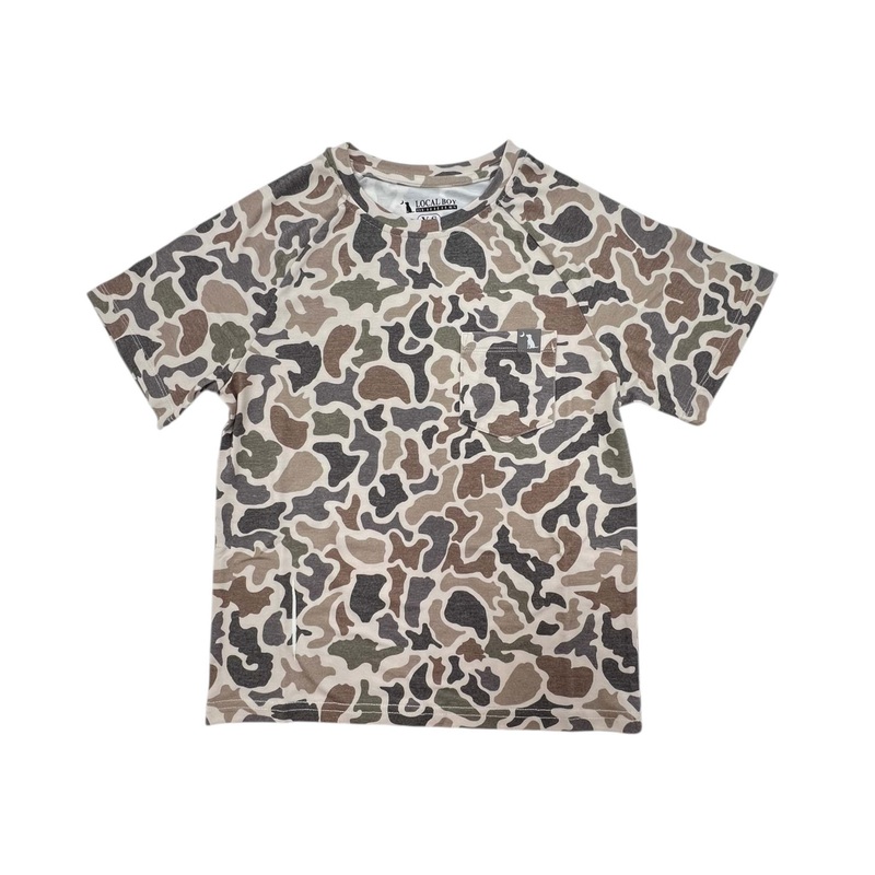 Youth Heather Blend Crewneck Short Sleeve T-Shirt in Localflage