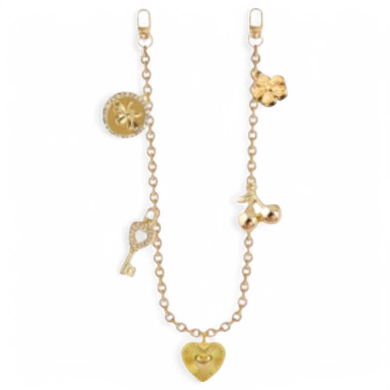 Bag Charm Chain|White Heart|Gold Heart|White Purse