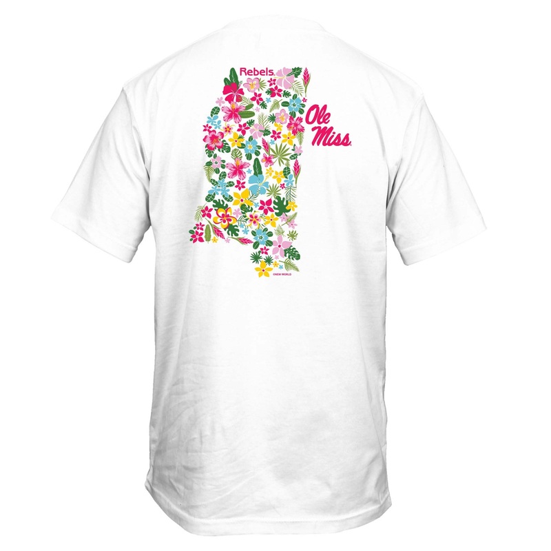 Ole Miss Flowers Short Sleeve T-Shirt in White