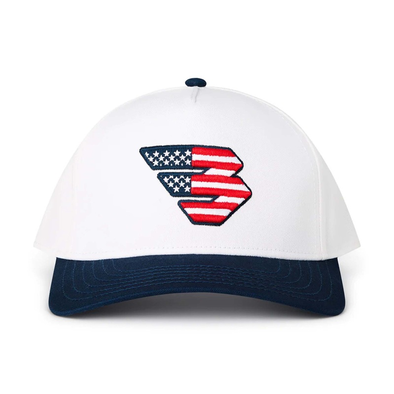 Patriotic 2 Tone Flying B Logo Trucker Hat