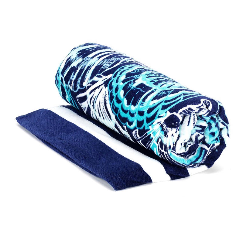 Printed Beach Towel in Aquaholic