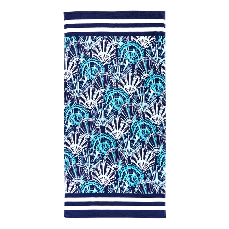 Printed Beach Towel in Aquaholic