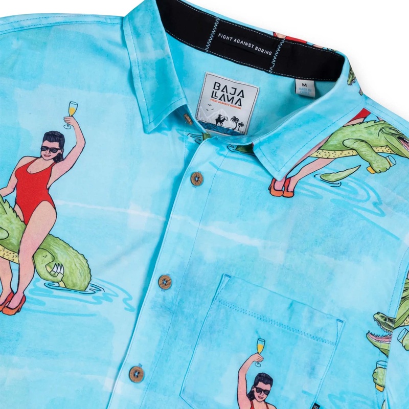 Men’s Girl Croc Short Sleeve Button Down