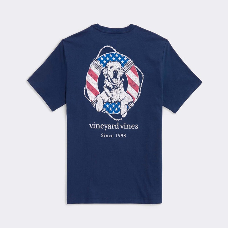 USA Dog in Life Ring Short Sleeve T-Shirt