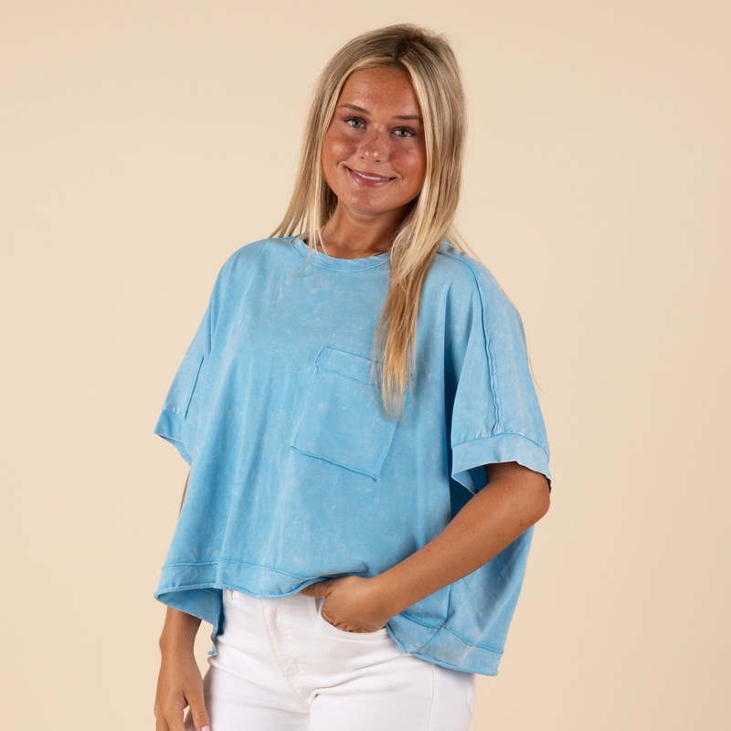 Boxy Pocket Short Sleeve Crop Top