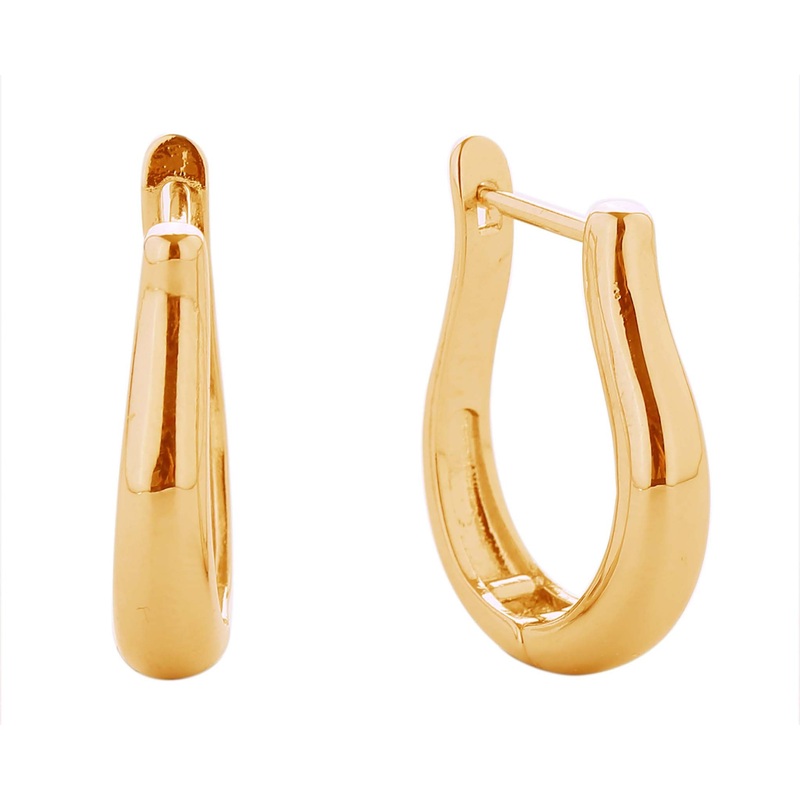 Curved Gold Hoop Earrings