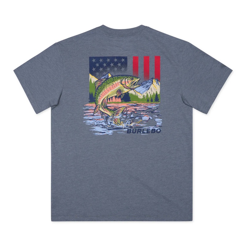 Patriotic Fish Scene Short Sleeve T-Shirt