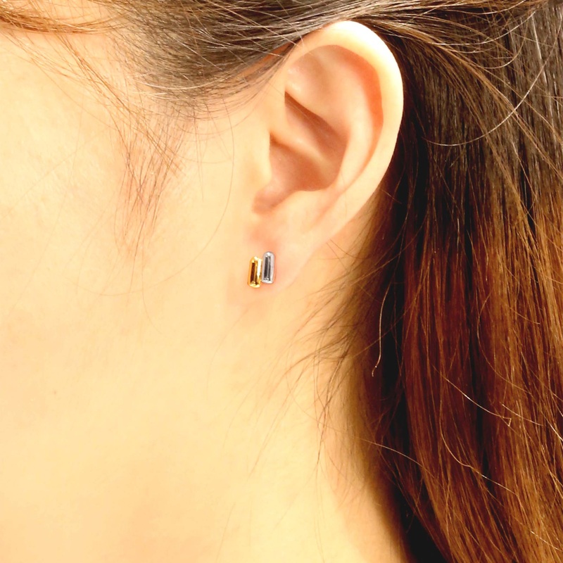 Silver and Gold Mixed Metal Stud Earrings