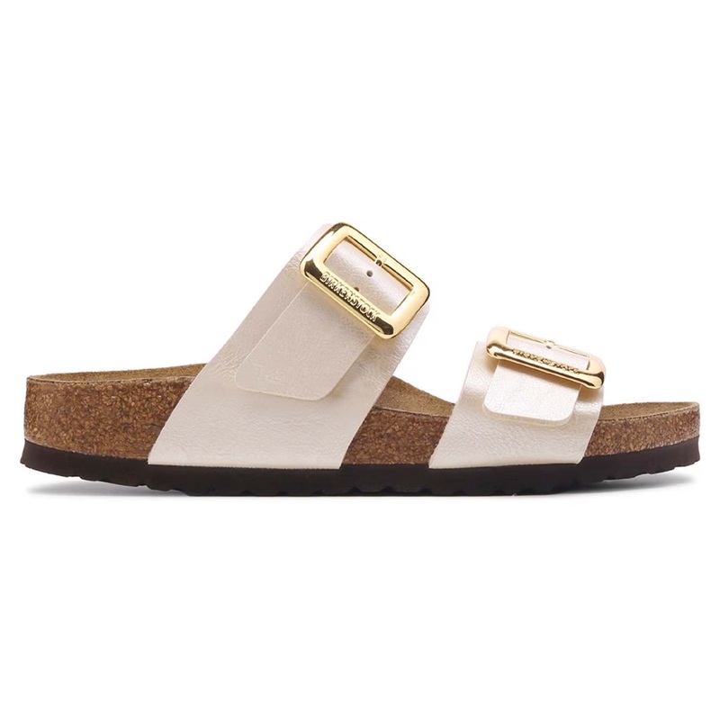 Sydney Luxe Buckle Sandals in Pearl
