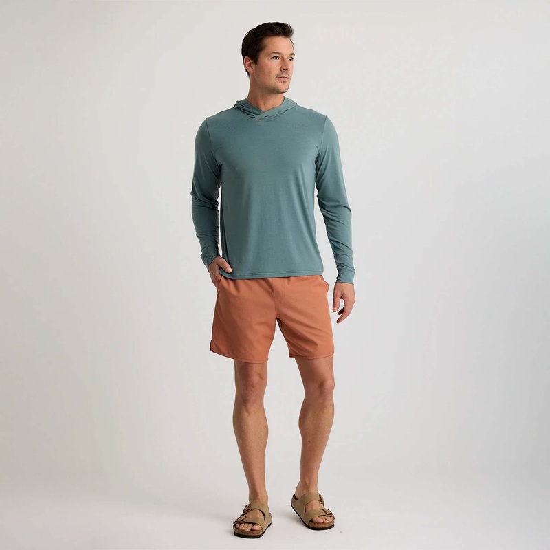 Long Sleeve Elevate Lightweight Hoodie in Stormy Sea