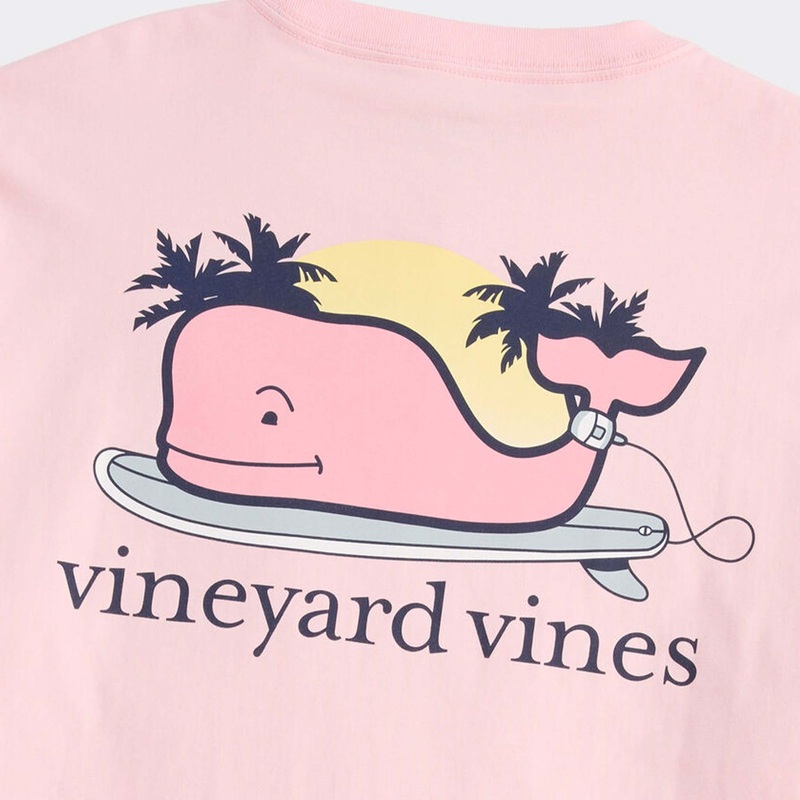 Surfer Whale Short Sleeve T-Shirt In Flamingo