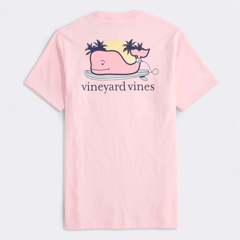 Surfer Whale Short Sleeve T-Shirt In Flamingo