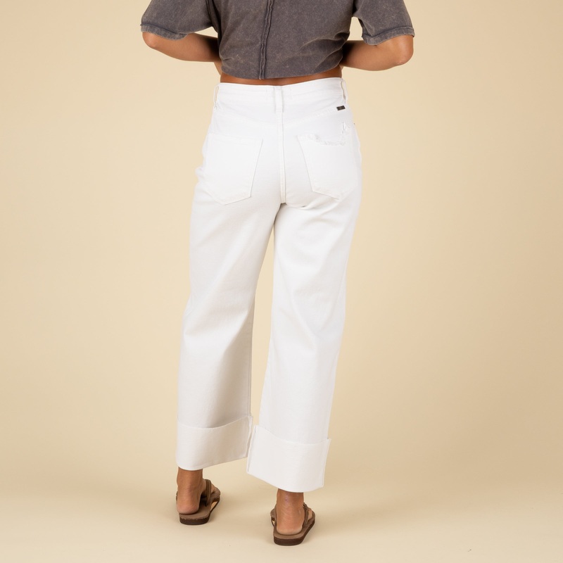 The Alfie White Wide-Leg Jeans