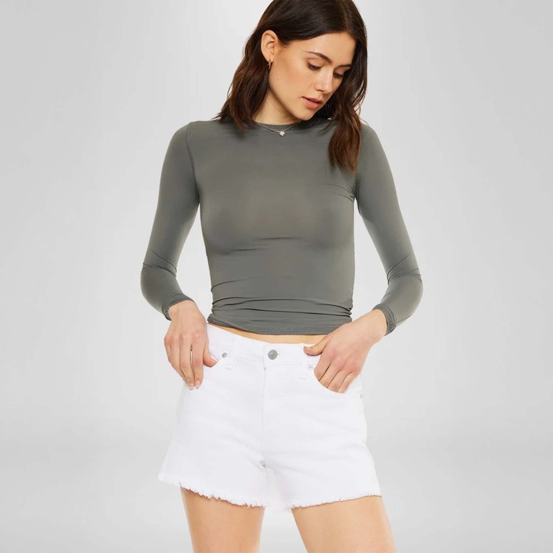 The Lucetta Ultra High Rise Mom Shorts in White