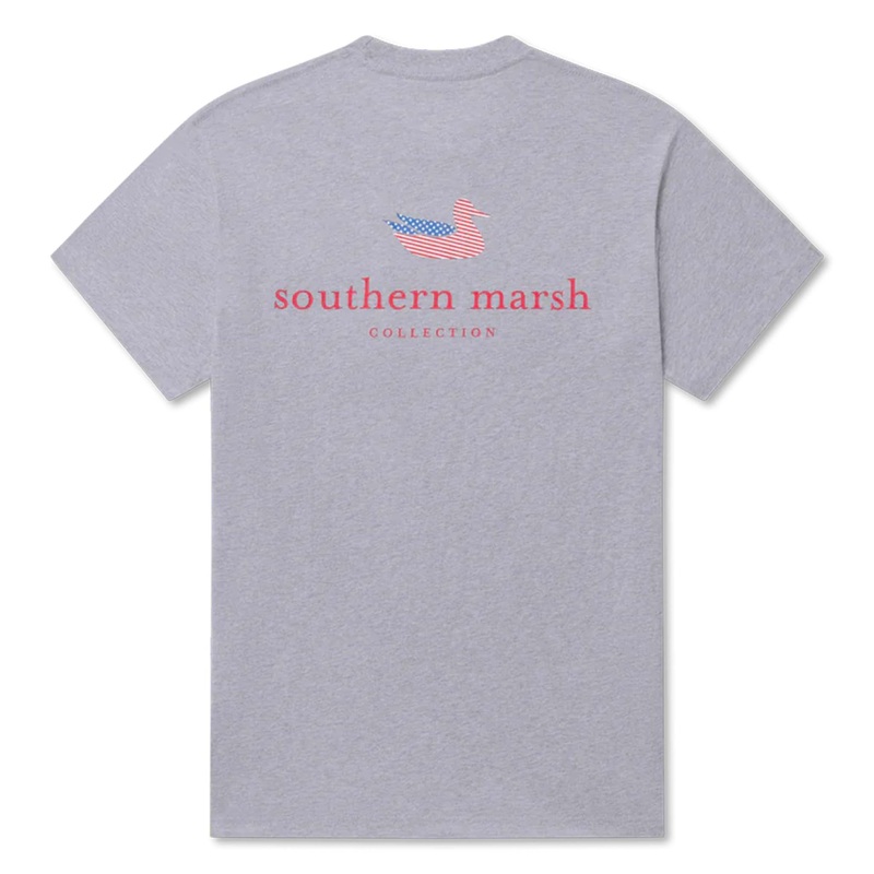 Authentic Flag Short Sleeve T-Shirt in Light Grey