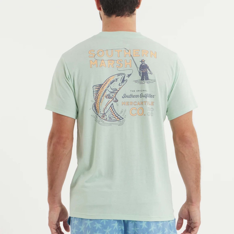 Retro Redfish Seawash Short Sleeve T-Shirt in Seafoam