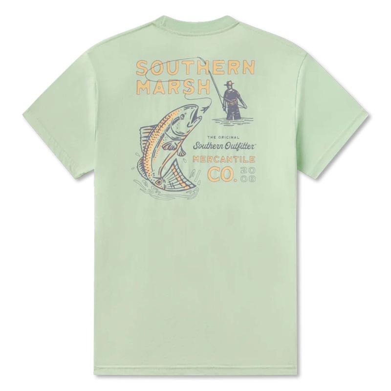 Retro Redfish Seawash Short Sleeve T-Shirt in Seafoam