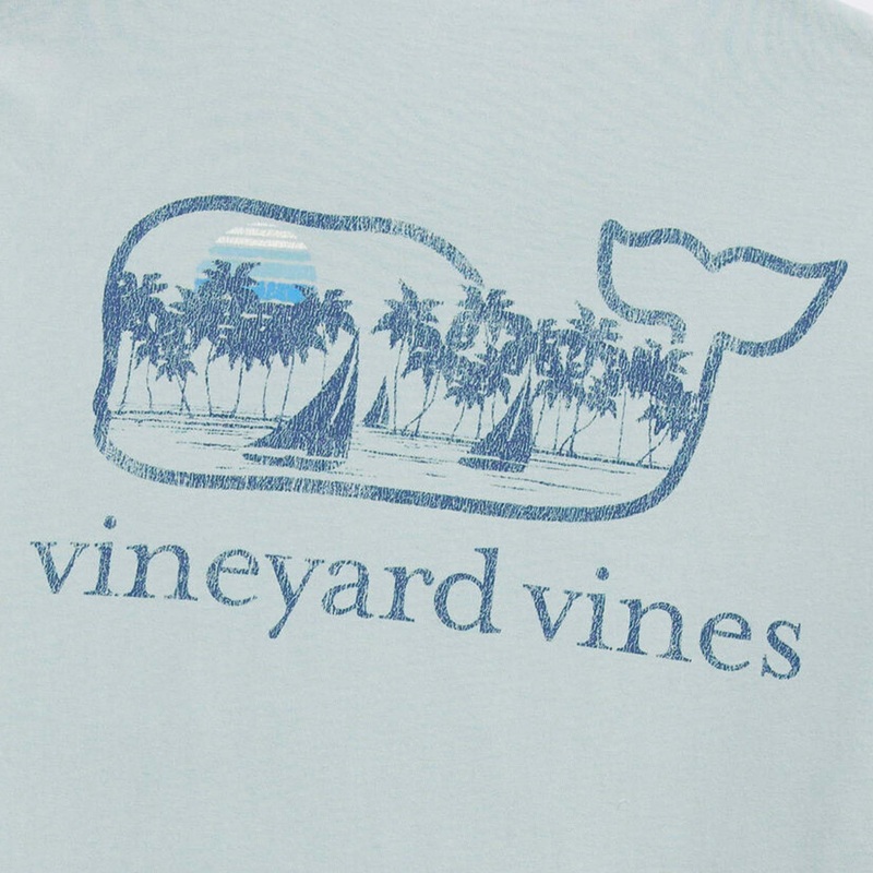 Surf Palm Sail Whale Short Sleeve T-Shirt In Surf Spray