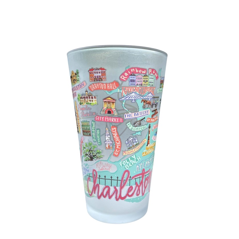 Charleston Collage Frosted Pint Glass