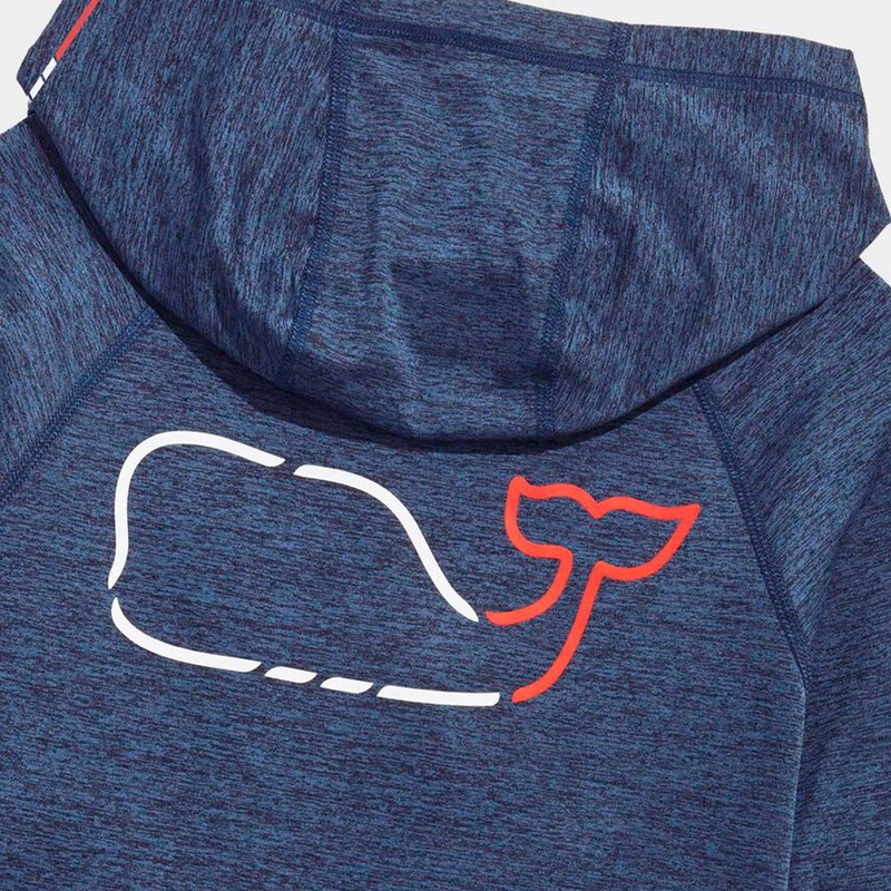 On The Go Whale Outline Long Sleeve Harbor Performance Hoodie