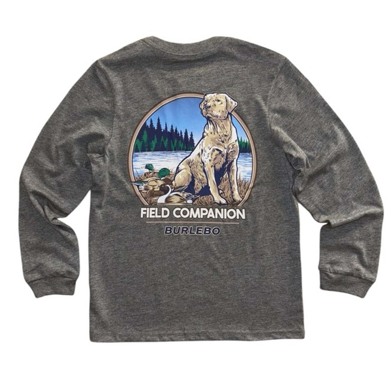 Youth Field Dog Long Sleeve T-Shirt In Dark Grey