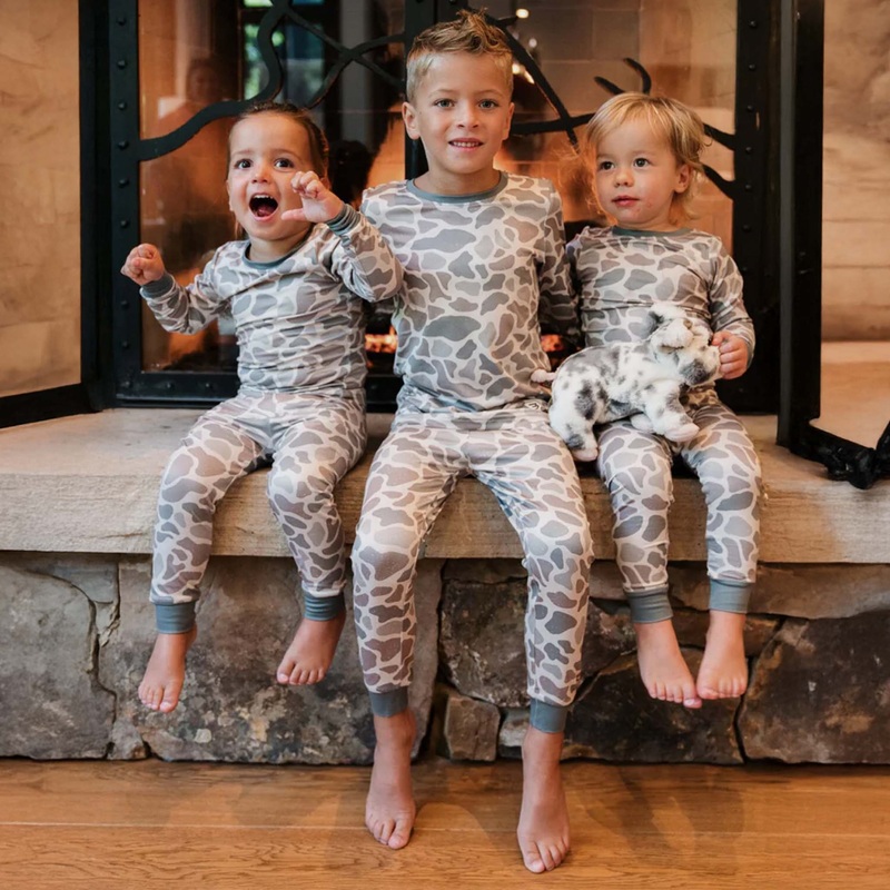 Youth Pajama Set in Classic Deer Camo