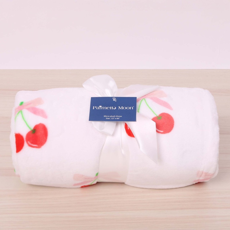 Cherry Printed Fleece Blanket