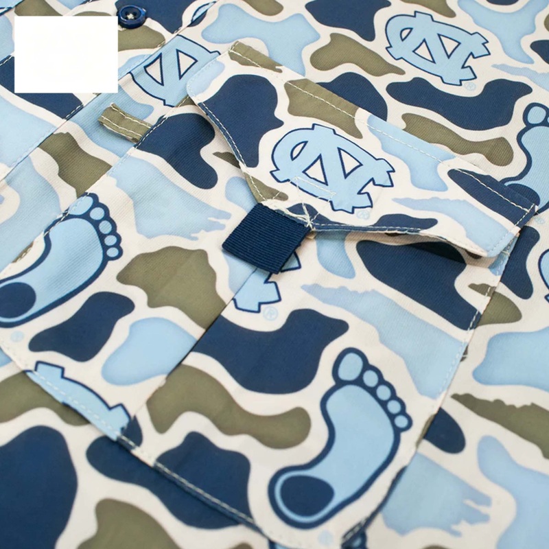 UNC Camo Frio Tech Series Short Sleeve Fishing Shirt
