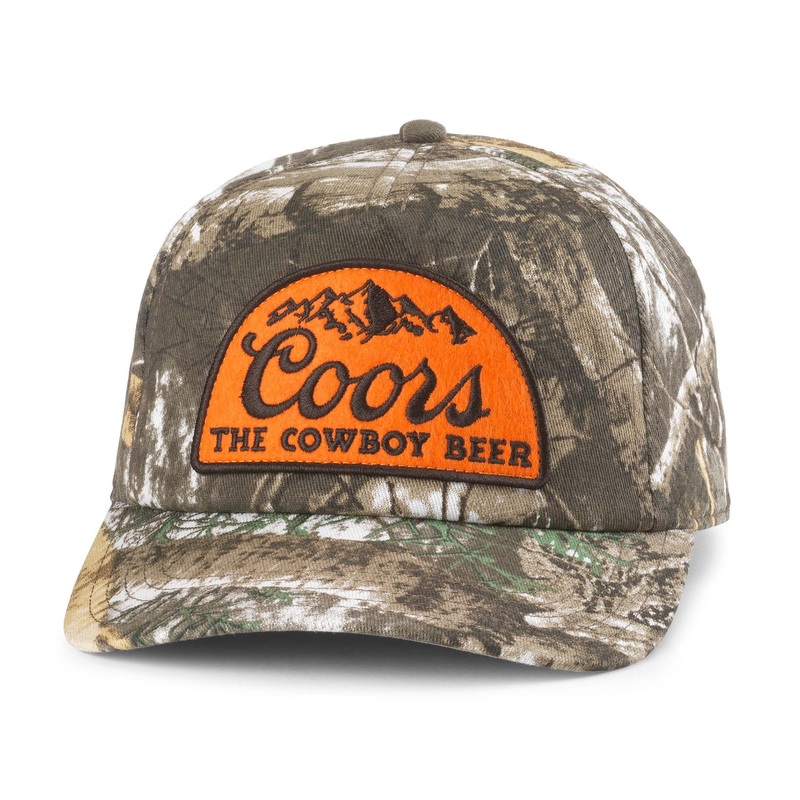 Coors Patch on Camo Trucker Hat