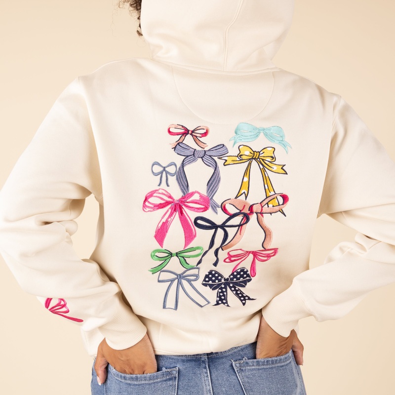 Embroidered Bow Hoodie|XS|S|M|L|XL