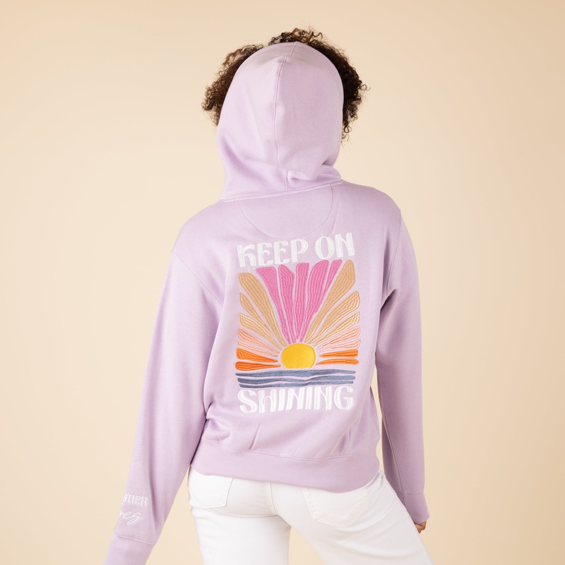 Embroidered Keep On Shining Hoodie