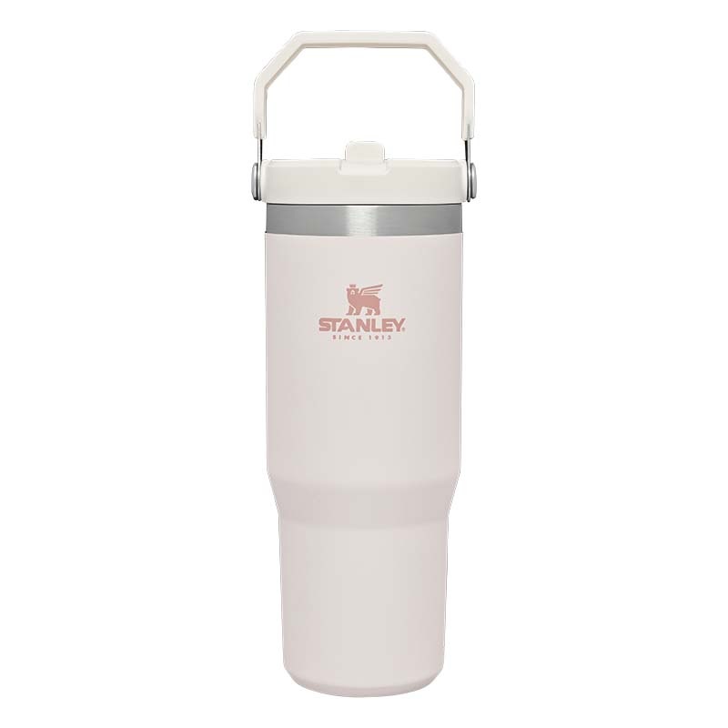 The 30oz IceFlow Flip Straw Tumbler in Rose Quartz