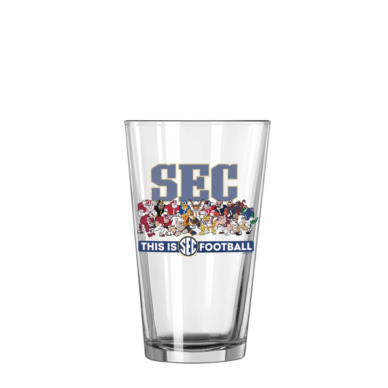 SEC Mascot 16oz Pint Glass