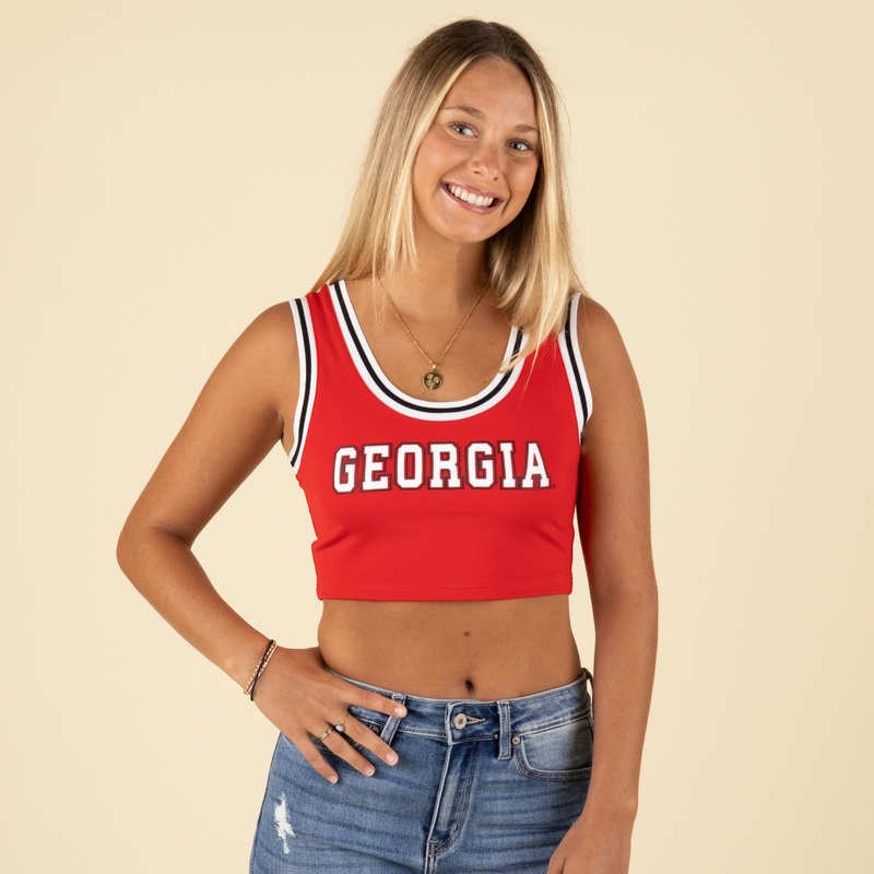 UGA Jump Shot Cropped Tank in Red