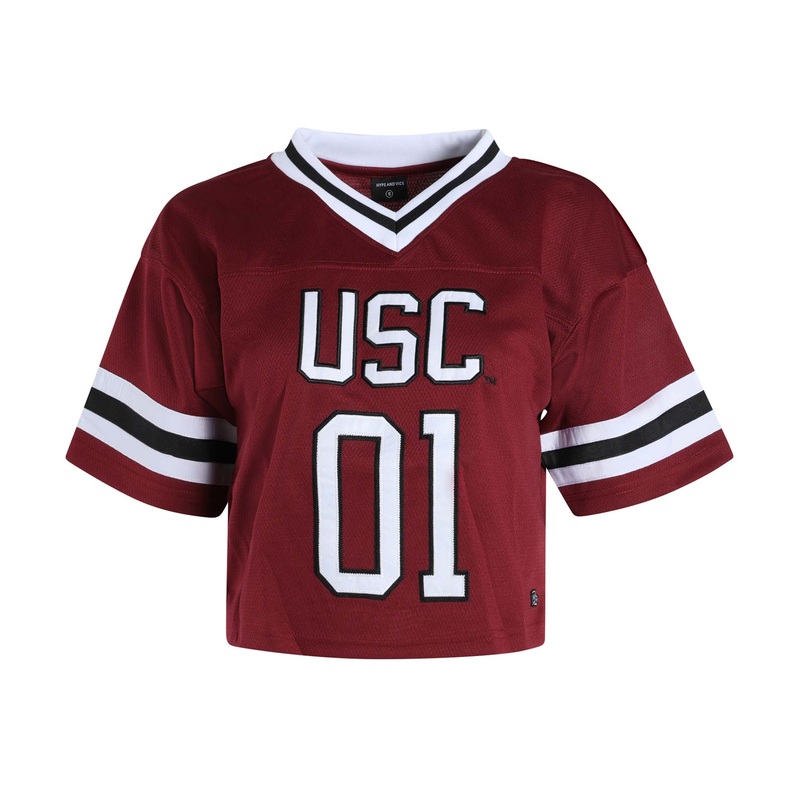 USC Cropped Football Jersey in Garnet