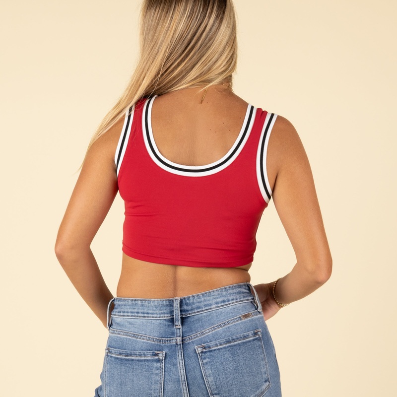 USC Jump Shot Cropped Tank in Garnet
