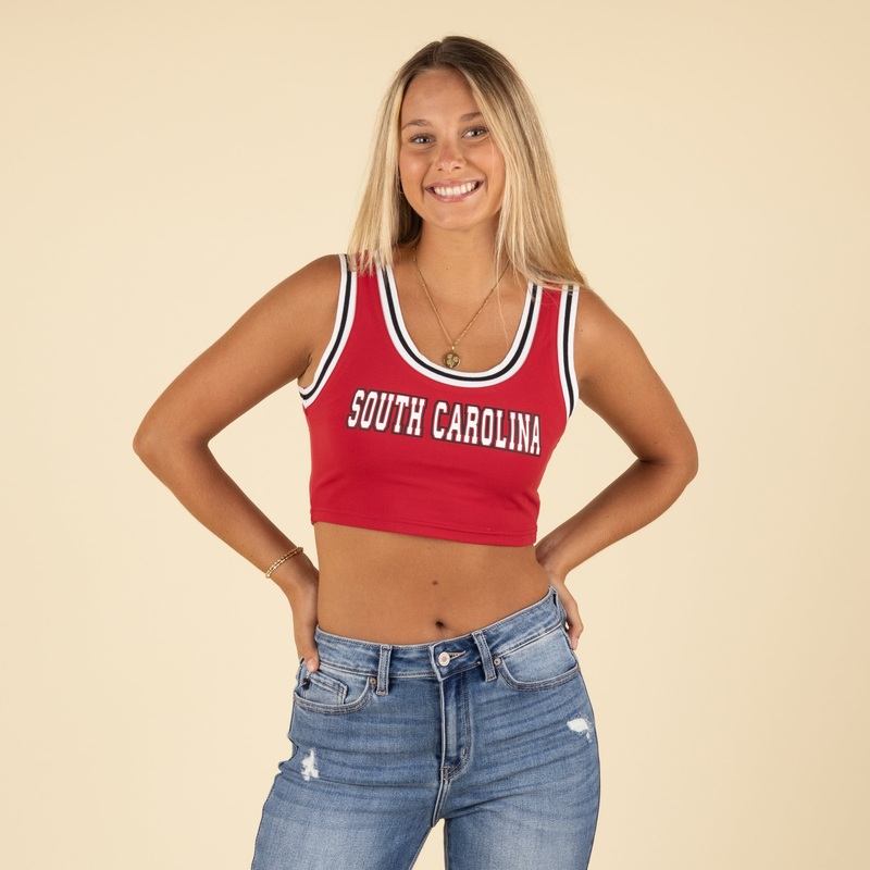 USC Jump Shot Cropped Tank in Garnet