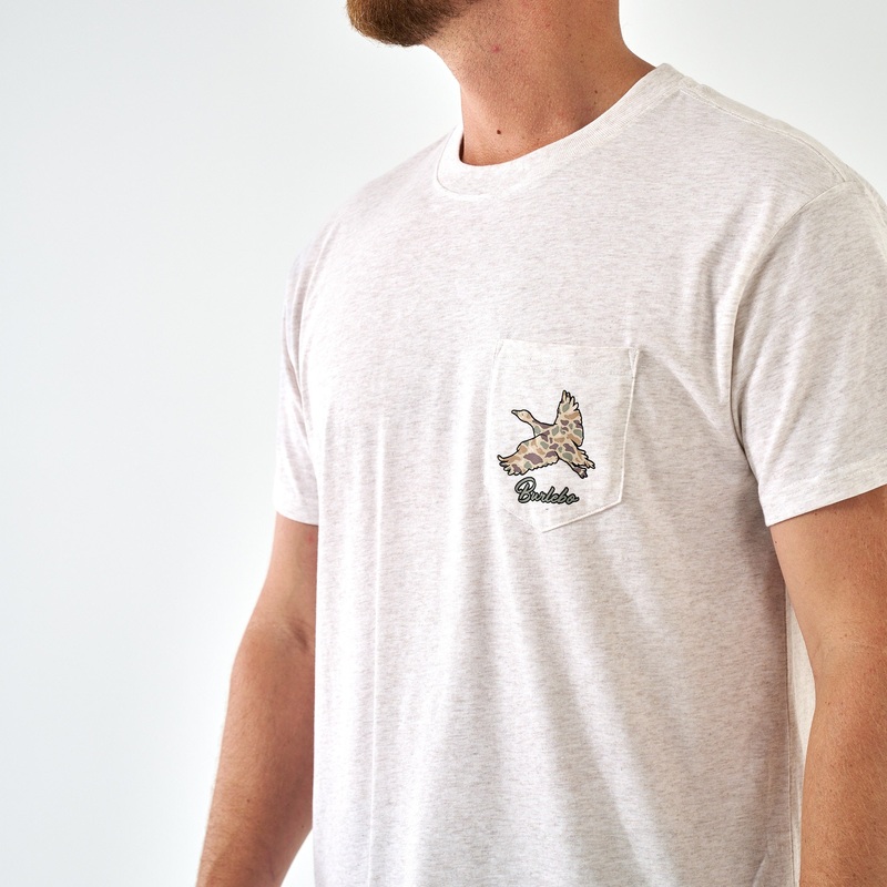 Flying Pintail Camo Duck Short Sleeve T-Shirt in Oatmeal