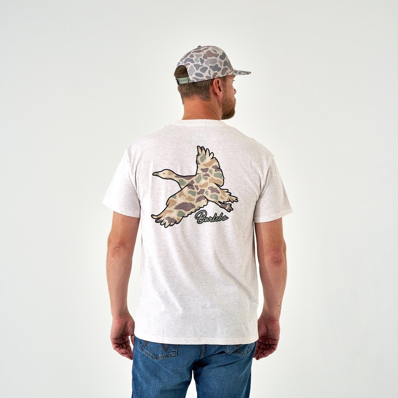 Flying Pintail Camo Duck Short Sleeve T-Shirt in Oatmeal