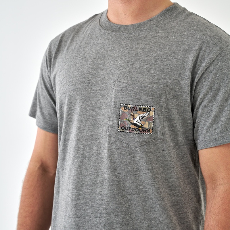 Mallard Duck Stamp Short Sleeve T-Shirt in Dark Heather Grey