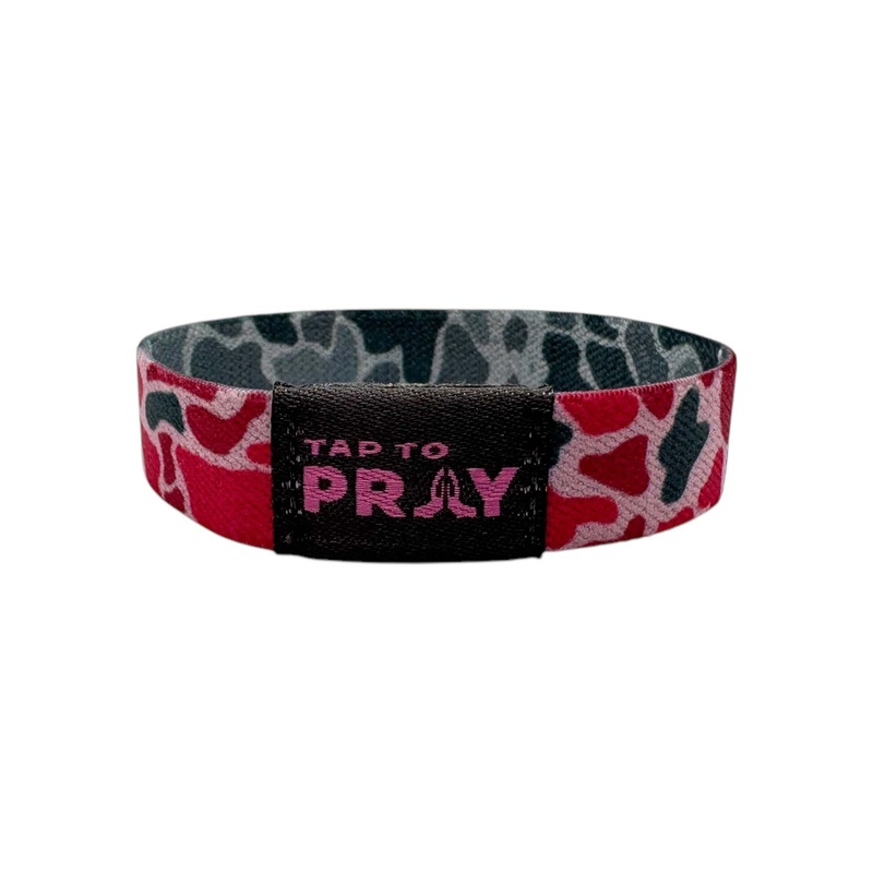 Tap To Pray Wristband in River Rock Camo Pink Ash