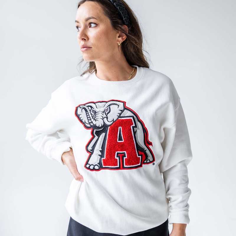 Women’s Bama Mascot Patch Crewneck Sweatshirt