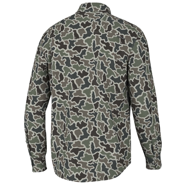 Dog and Moon Camo Button Down Shirt