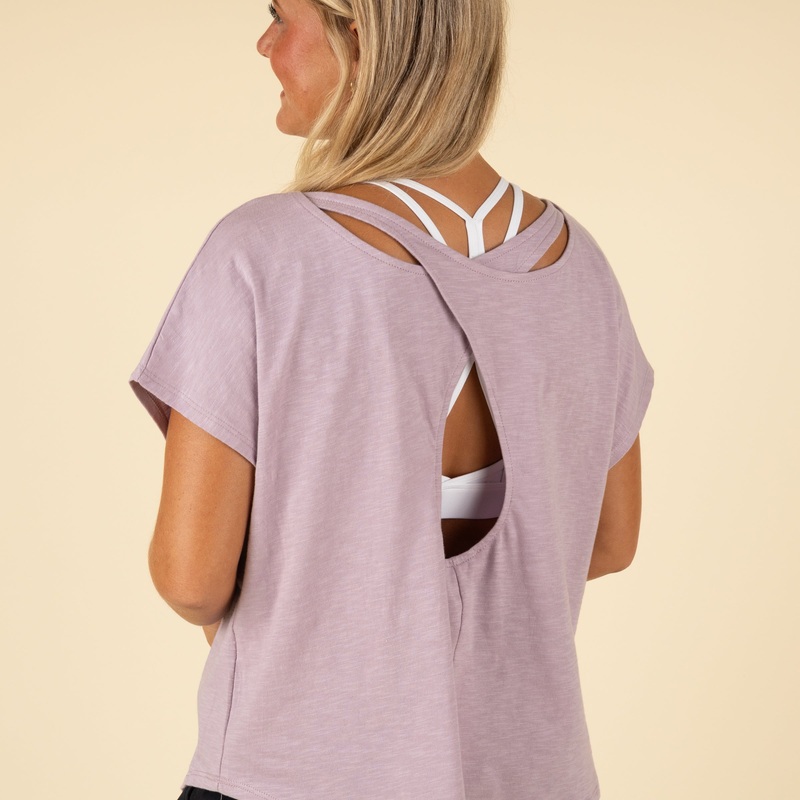 Short Sleeve Twist Back Athletic Tee