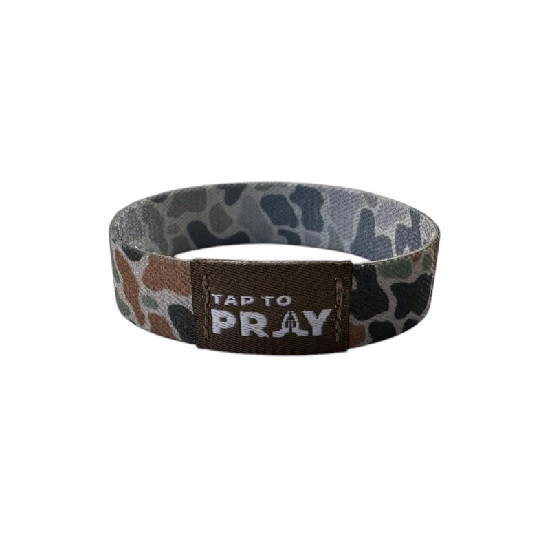 Tap To Pray Wristband in Classic Sage River Rock Camo