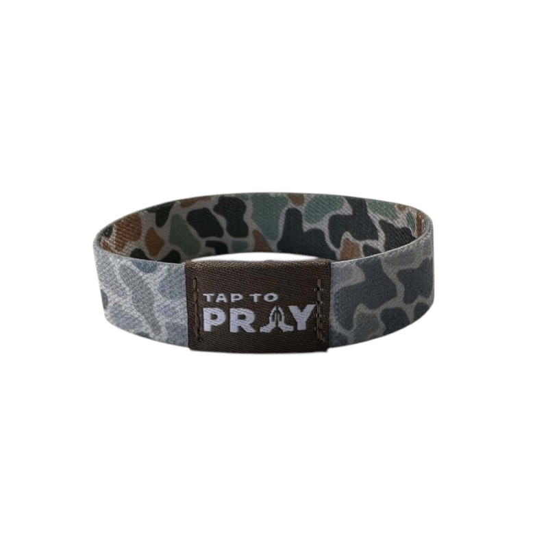 Tap To Pray Wristband in Classic Sage River Rock Camo