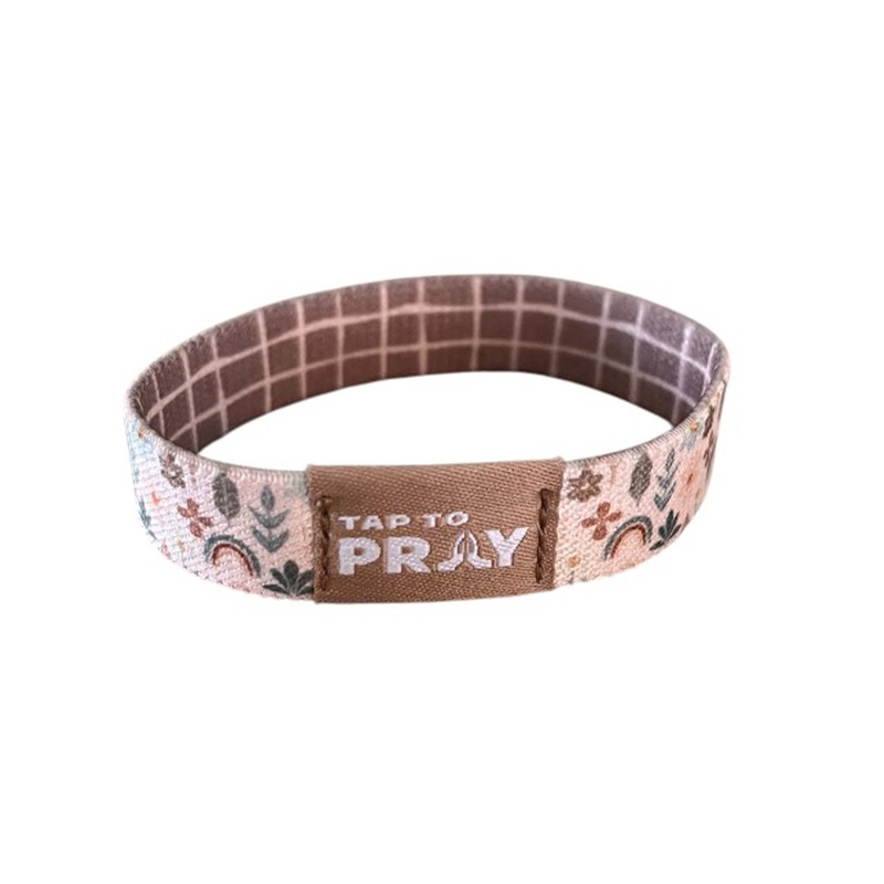 Tap To Pray Wristband in Prairie Plaid