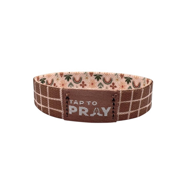 Tap To Pray Wristband in Prairie Plaid