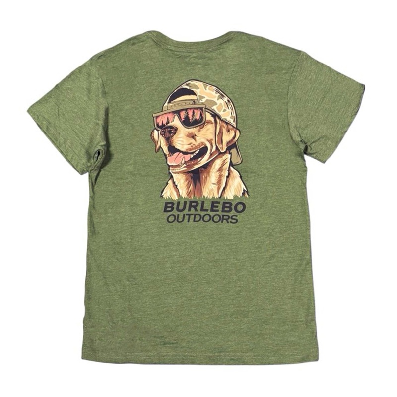 Mallard Camo Dog Short Sleeve T-Shirt in Heather Olive
