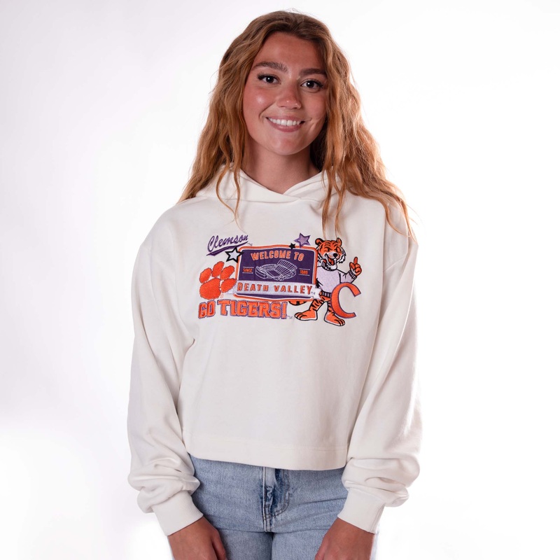 Women’s Clemson Layer Patch Cropped Hoodie